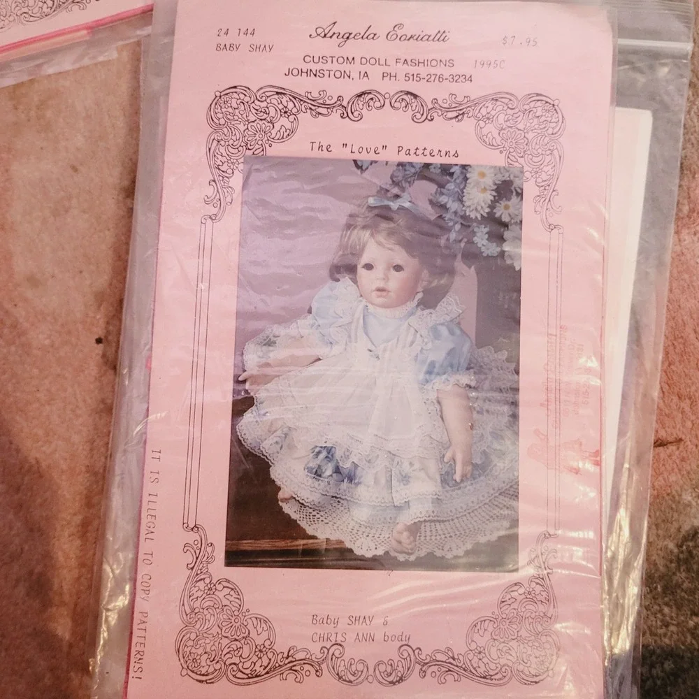 6 Vtg Angela Ecoriatti Custom Doll Fashion Patterns Lot Love Carlisle Collection